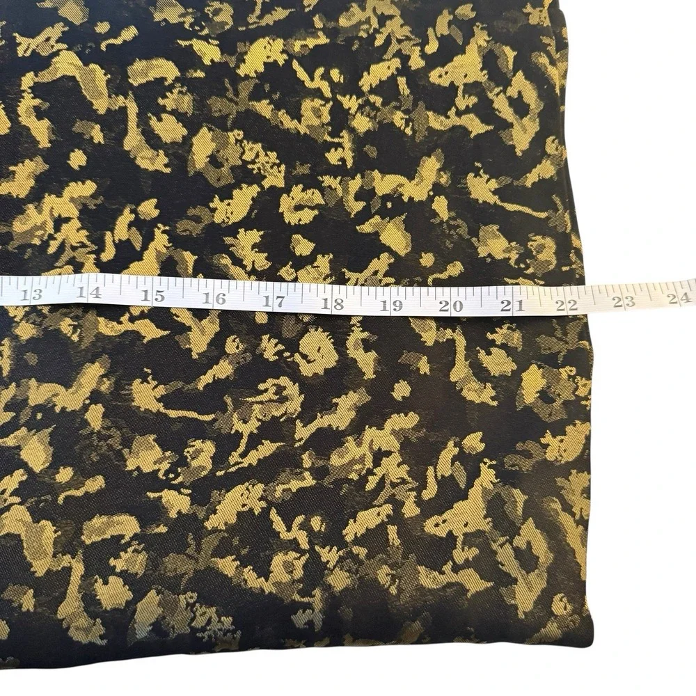 Vtg Kasper Black Gold Knee Length Jacquard Pencil Skirt Size 4P Glam Event Siren